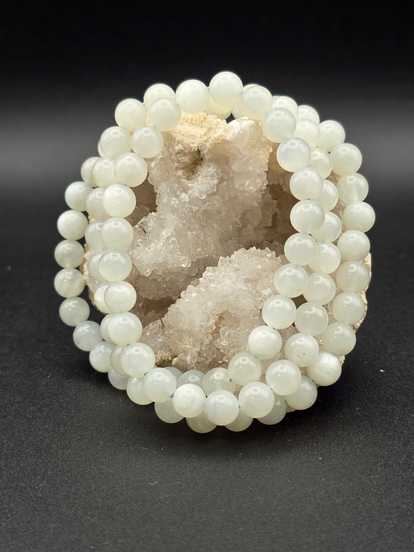 ๐ Green Moonstone Triple Wrap โ Celestial Balance (6mm)