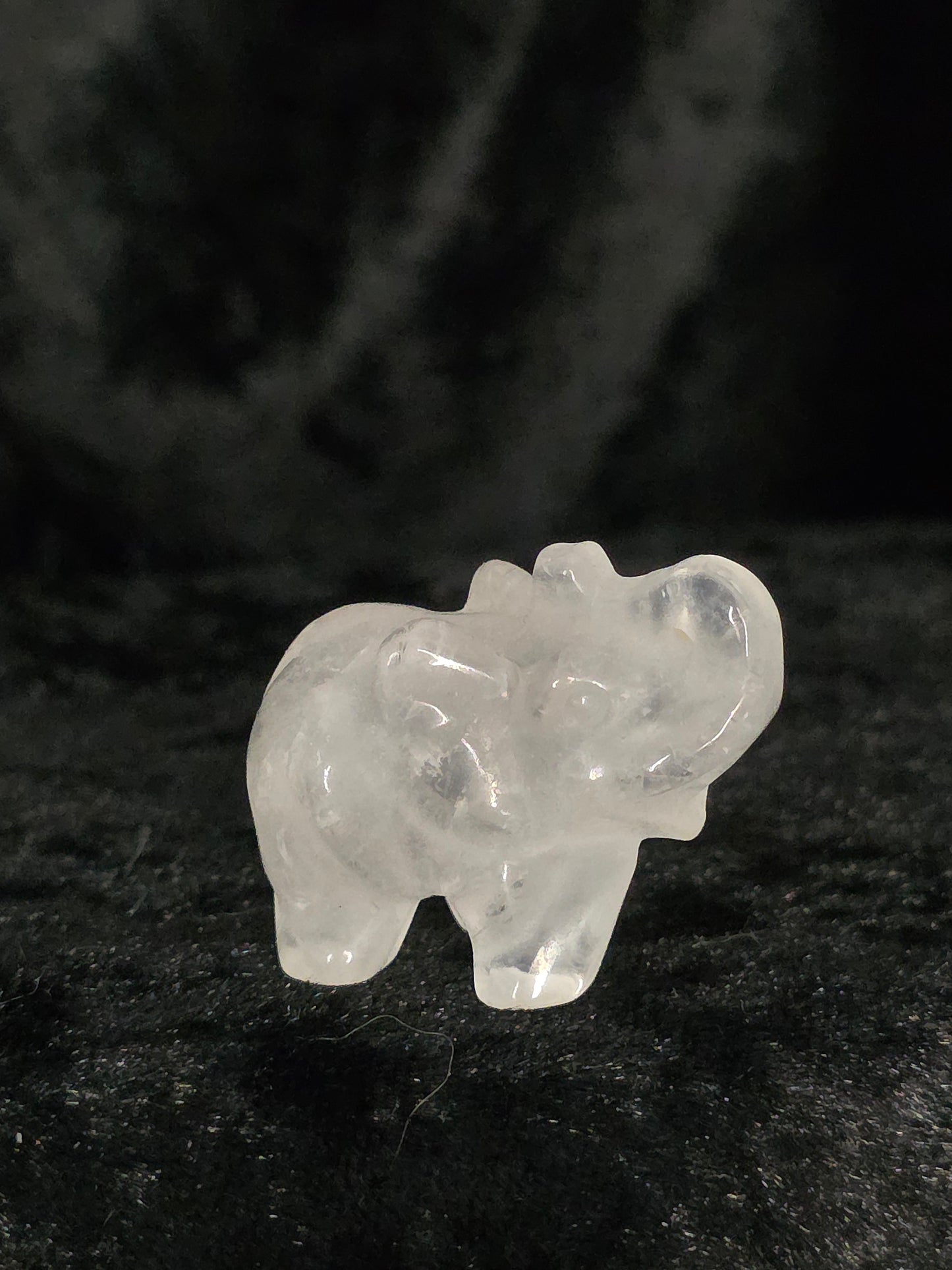 ๐ Clear Quartz Elephant Mini Carving