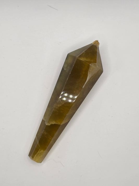 🔮 Yellow Fluorite Wand With Stand — Intuitive Focus (4.9")