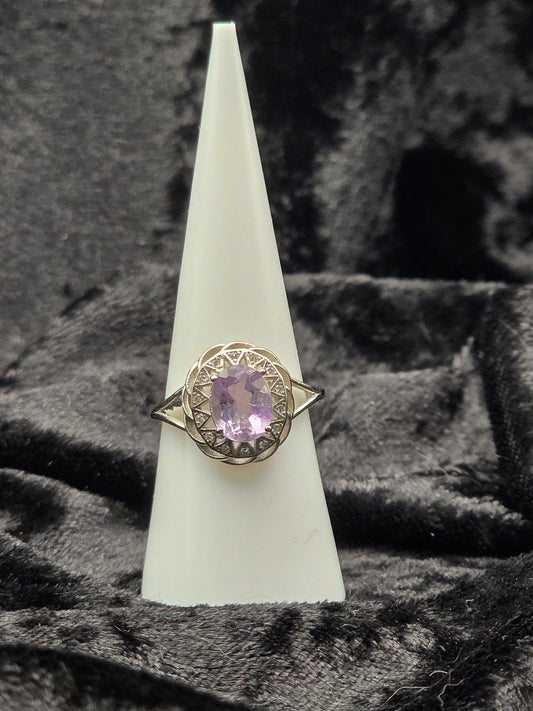 🌸 Pink Topaz Oval Ring – Radiant Joy (Adjustable, Copper)