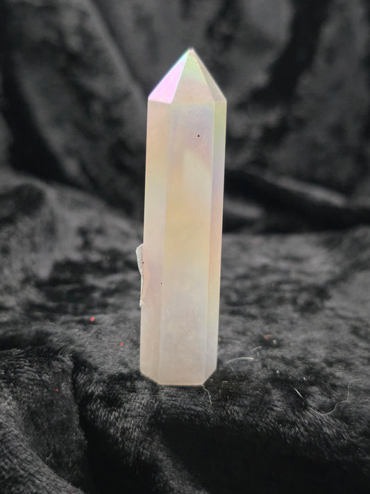 🌈 Aura Lavender Quartz Tower – Mystical Glow (3.5 in)