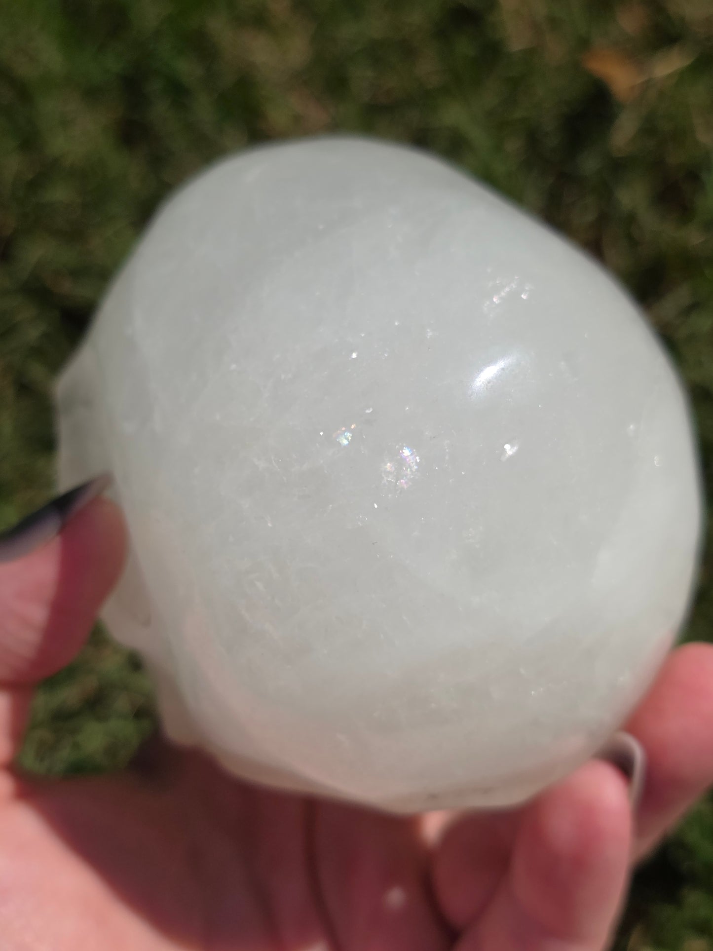 🤍 Quartz Skull – Eternal Clarity (Milky / Clear, approx. 4 in)