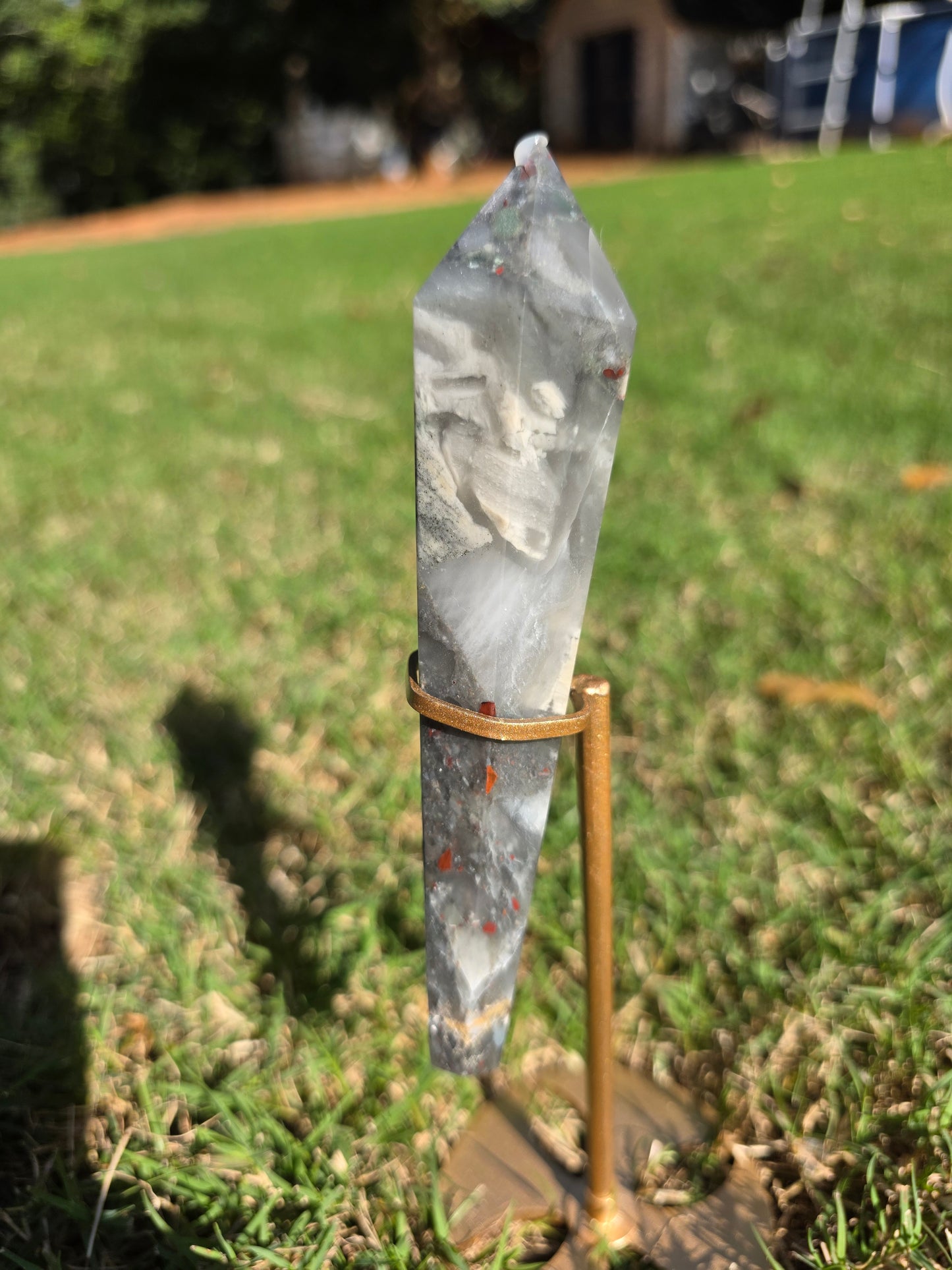 🩸 African Blood wand with stand — Vitality & Courage (5.6")