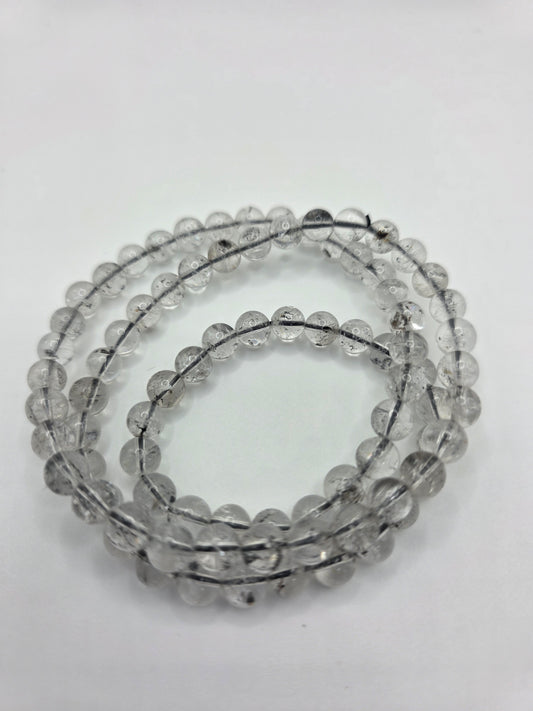 ✨ Herkimer Diamond Triple Wrap – Crystal Clarity (6mm Beads, Multi-Wear)