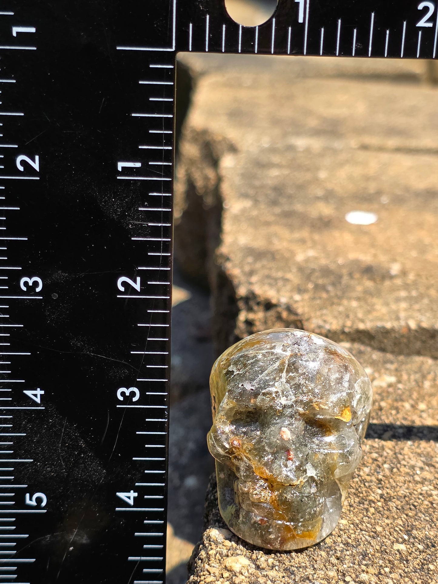🌿 Garden Quartz Skull – Spirit Grove (approx. 1.75 in)
