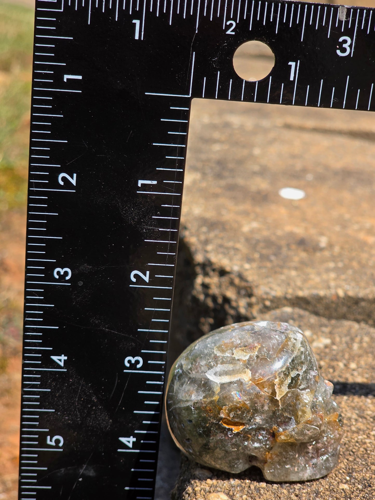 🌿 Garden Quartz Skull – Spirit Grove (approx. 1.75 in)