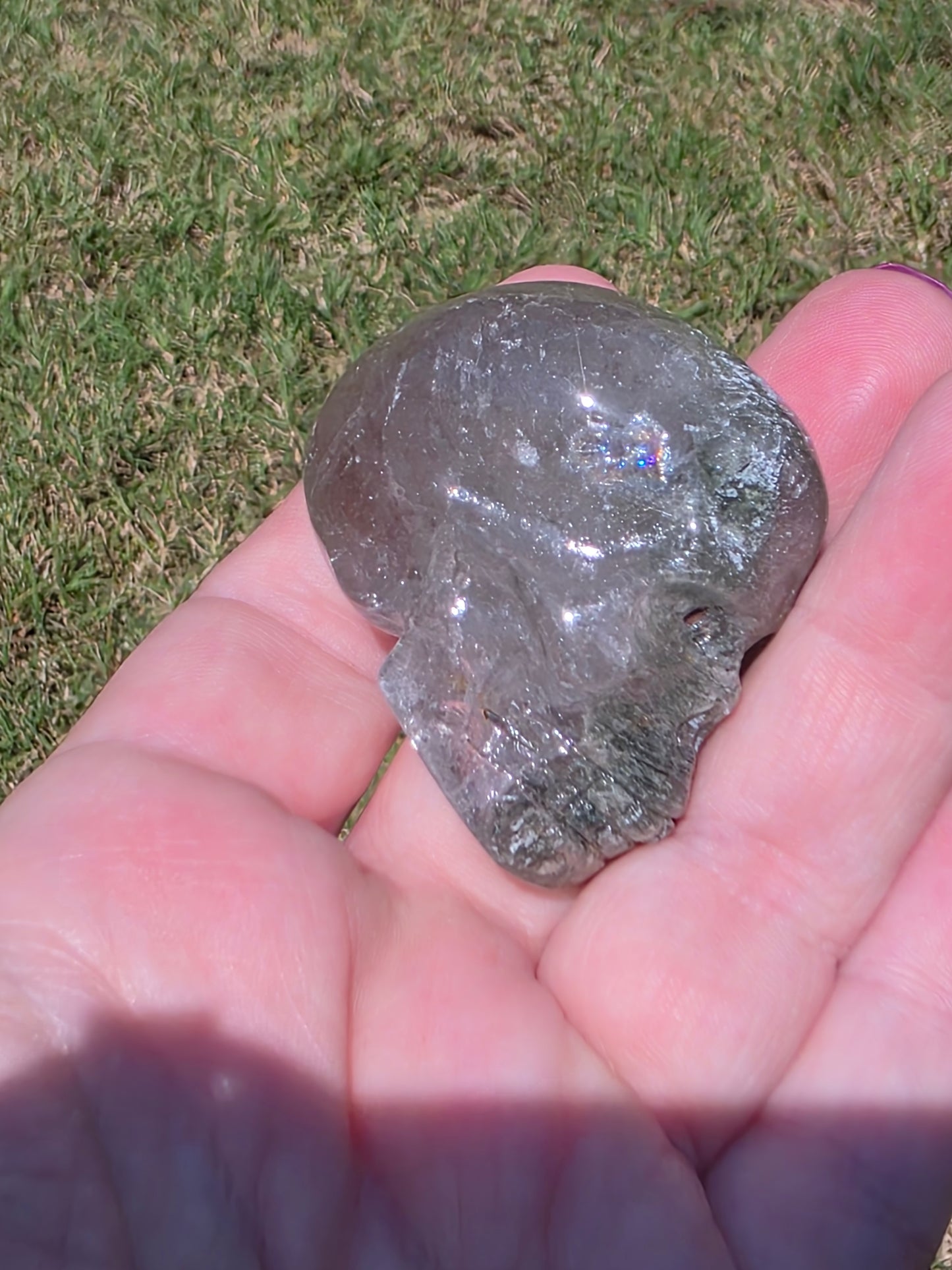 🌿 Garden Quartz Skull – Ancestor’s Mirror (approx. 1.5 in)