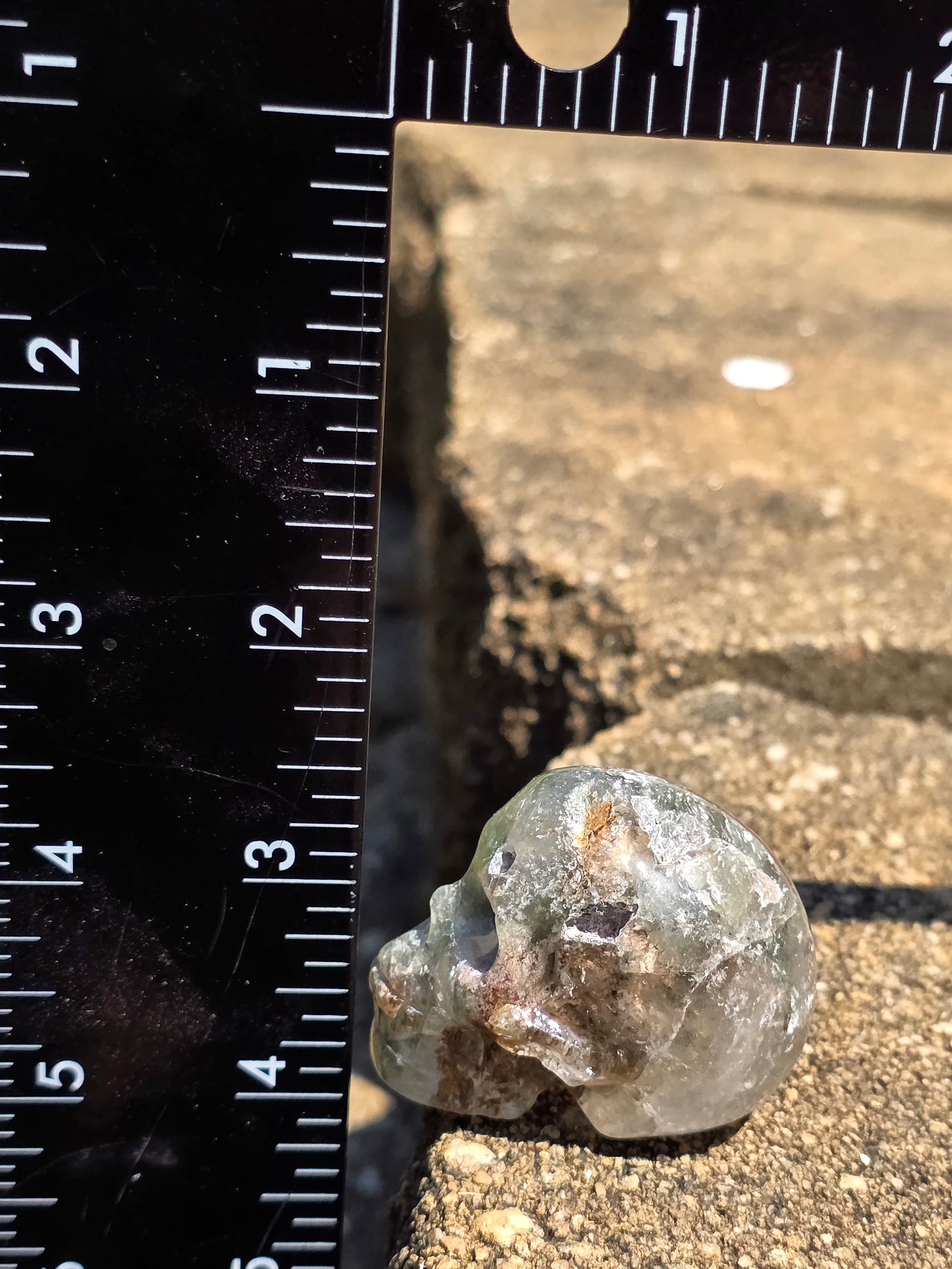🌿 Garden Quartz Skull – Ancestor’s Mirror (approx. 1.5 in)
