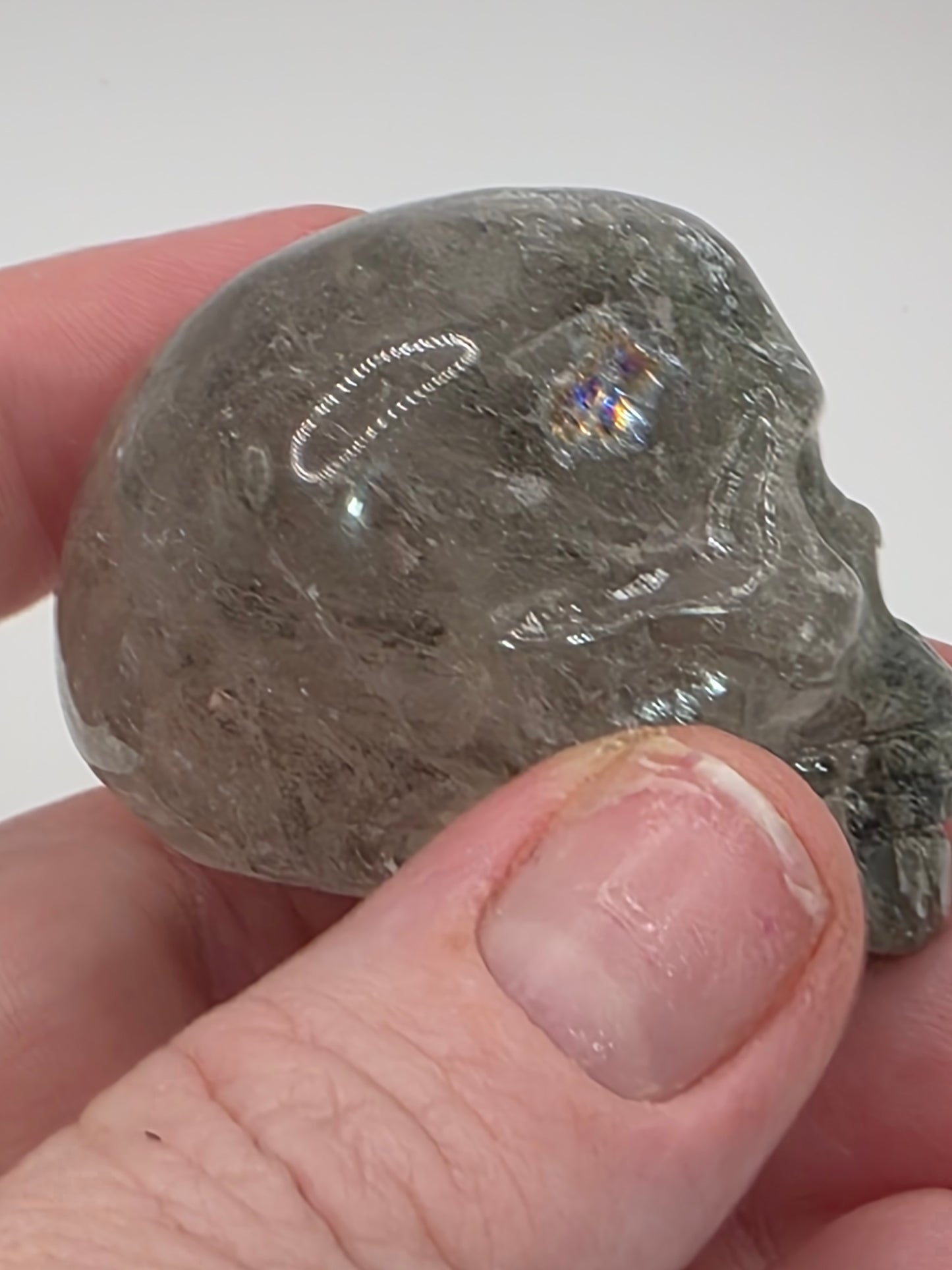 🌿 Garden Quartz Skull – Ancestor’s Mirror (approx. 1.5 in)
