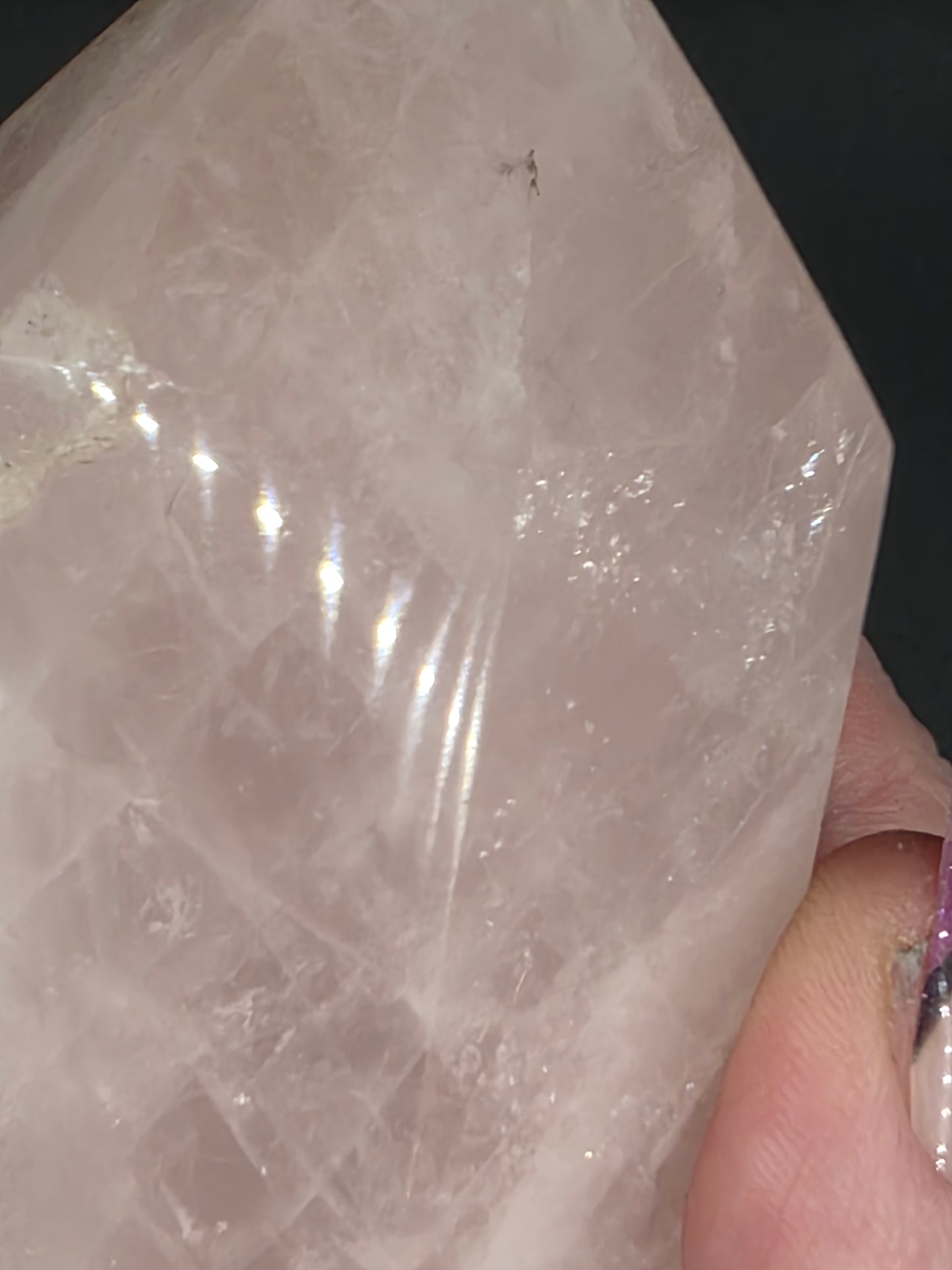 🌸 Rose Quartz Tower Chunky — Amplified Clarity (4.43")