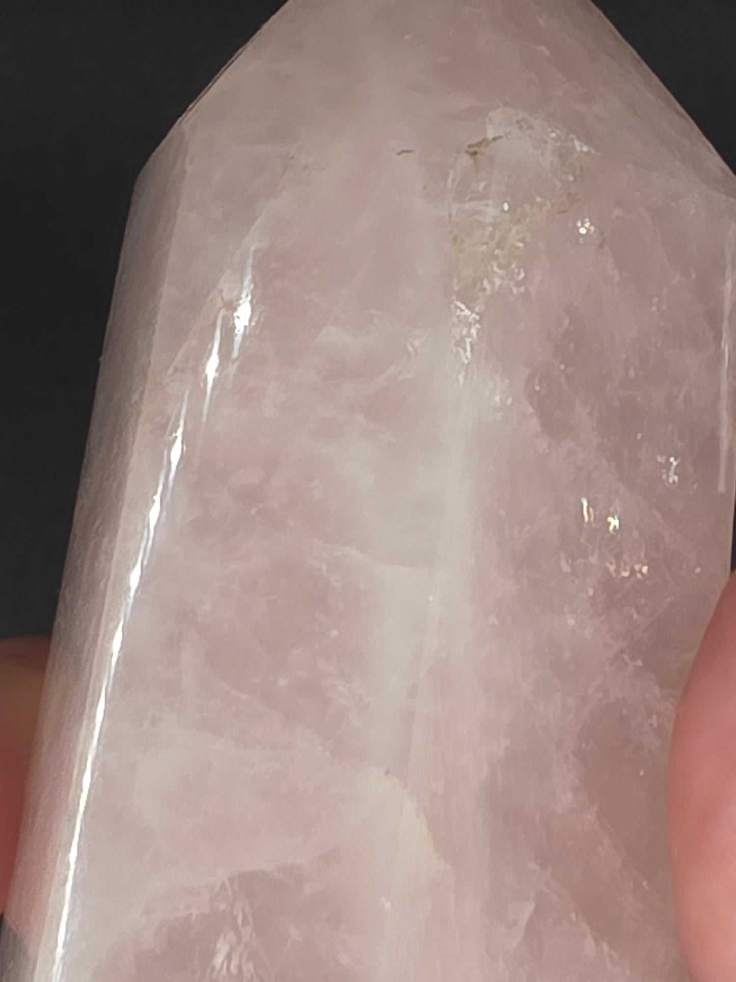 🌸 Rose Quartz Tower Chunky — Amplified Clarity (4.43")