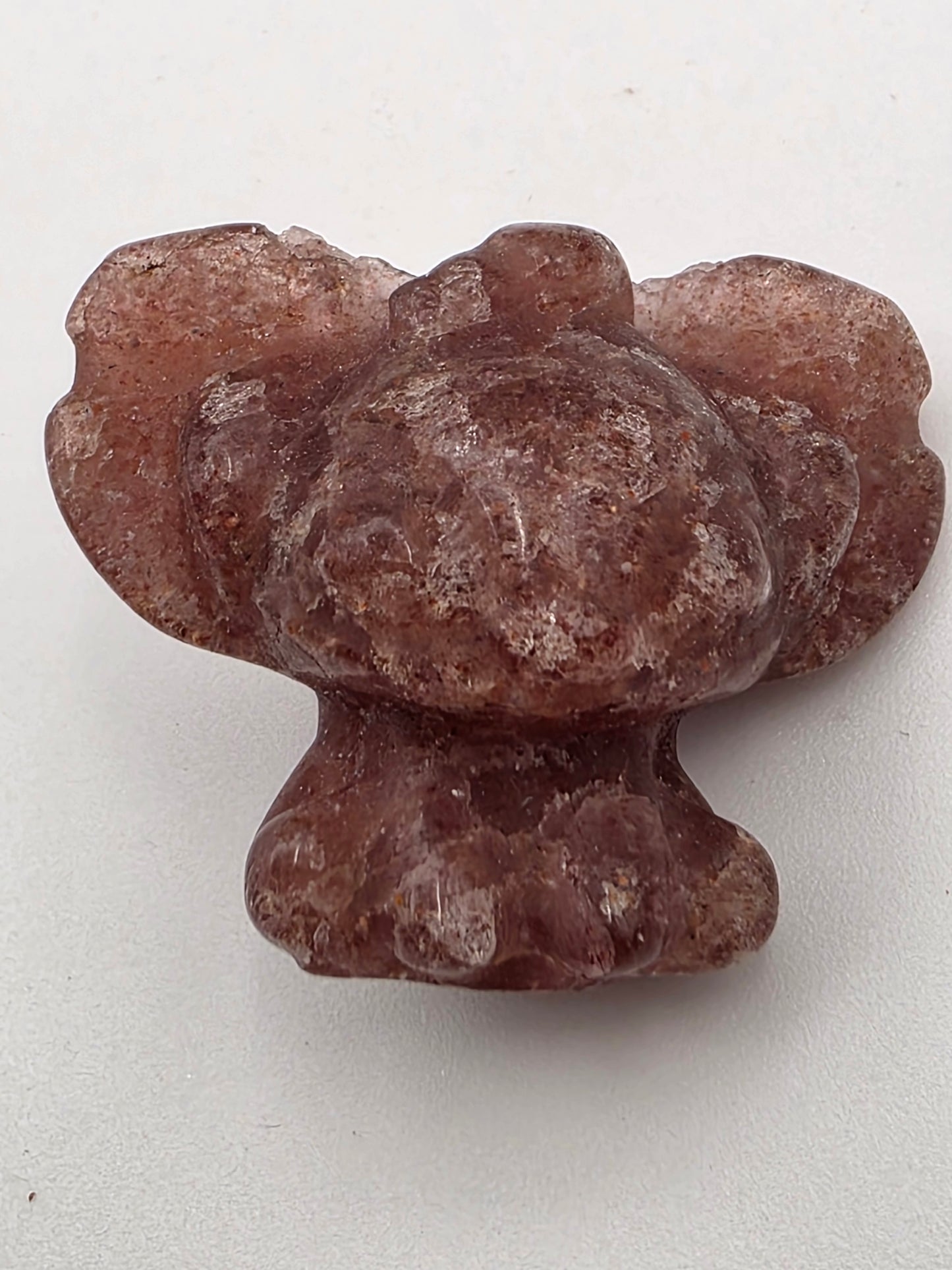 🍓 Strawberry Quartz “Cartoon Alien Buddy” Mini Carving