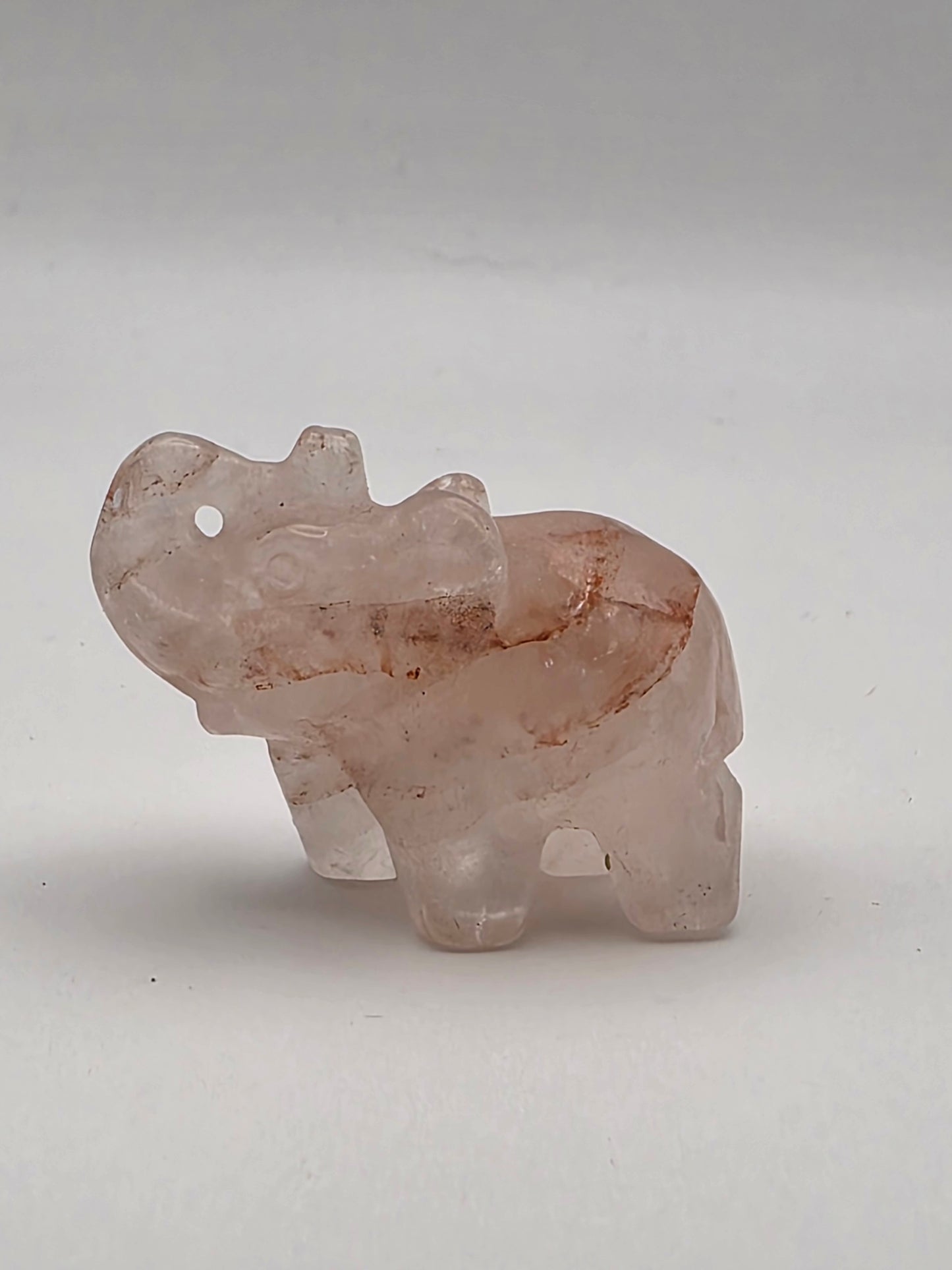 🔥 Fire Quartz Mini Elephant – Trunk Up for Luck