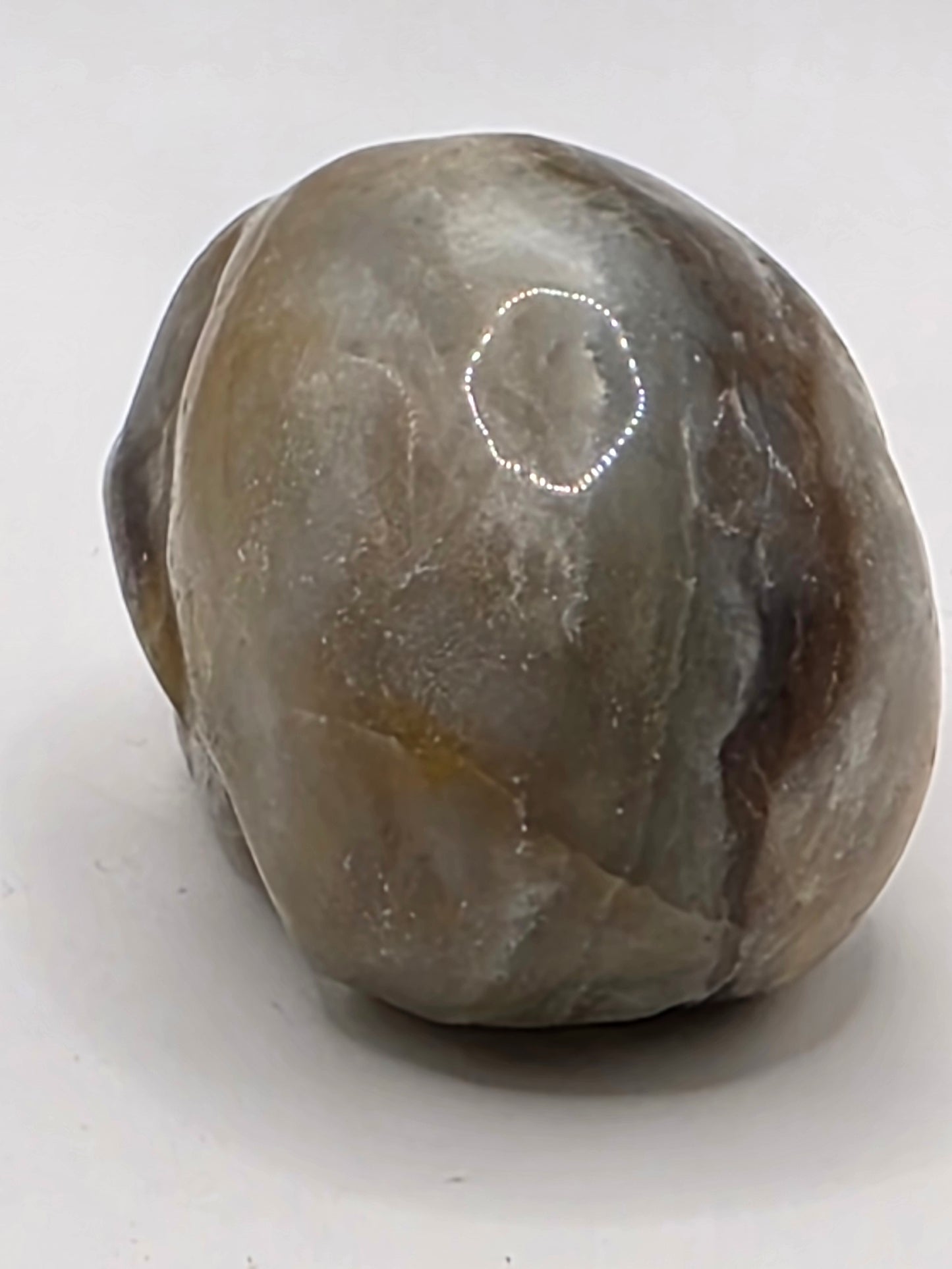 💀 Caribbean Calcite Skull Carving – Ocean Whisper (2" x 1.5" x 1.25")