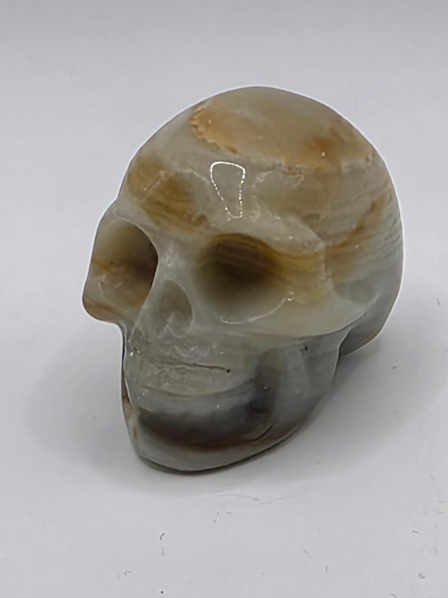 🌸 Carribean Calcite Small Skull Carving — Gentle Renewal (2"x1.5"x1.25")