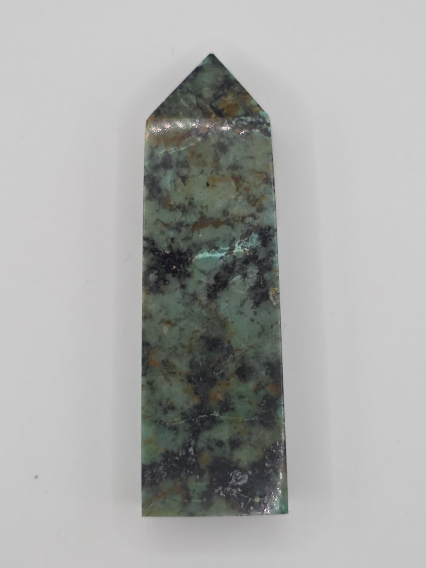 ⚡ Chrysacolla Diorite Tower — Earthly Harmony (3.5")