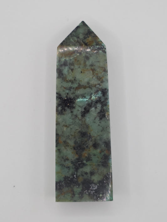 ⚡ Chrysacolla Diorite Tower — Earthly Harmony (3.5")