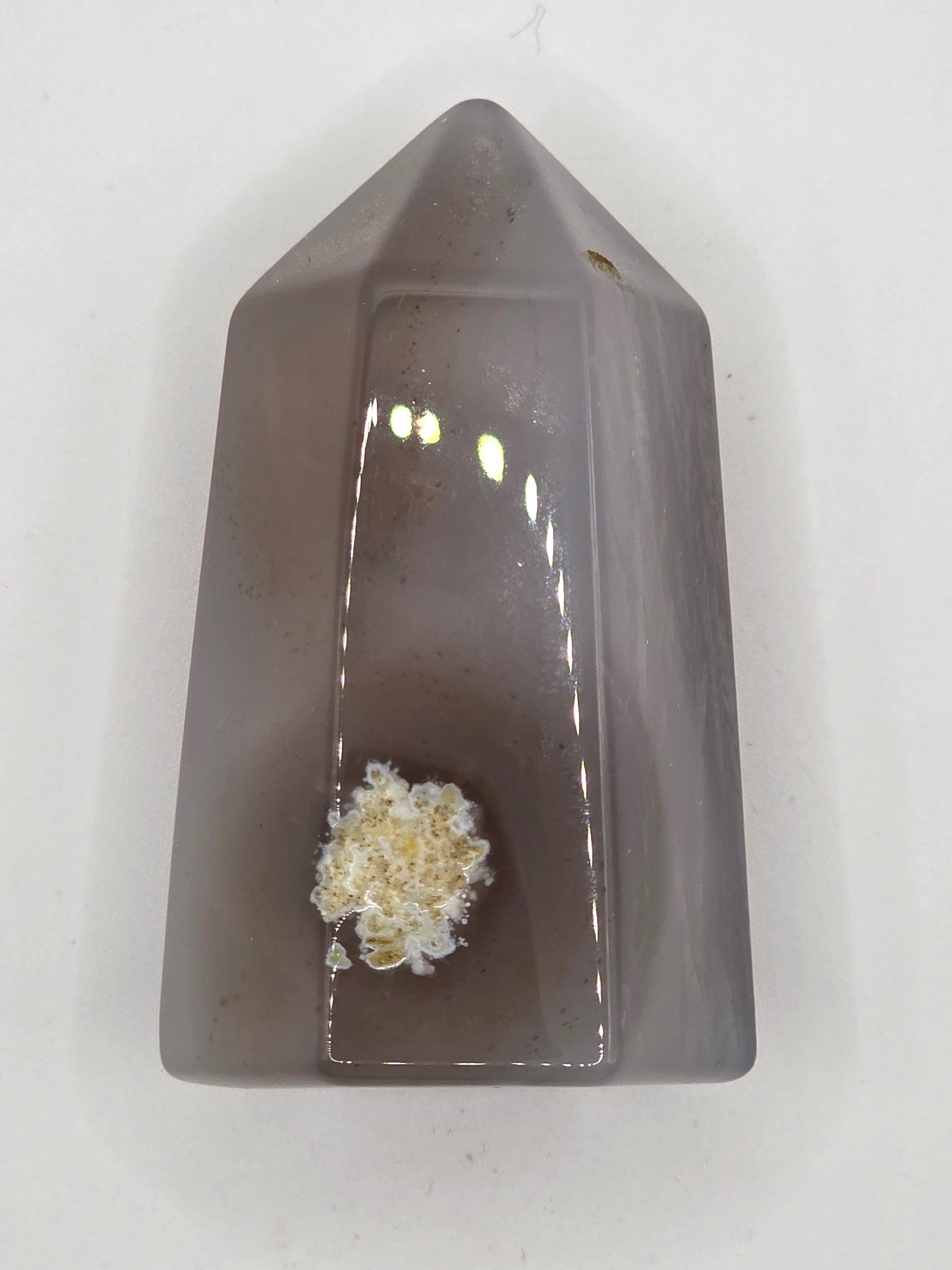 🌙 Blue Lace Chalcedony Tower – Tranquil Voice (2.3")