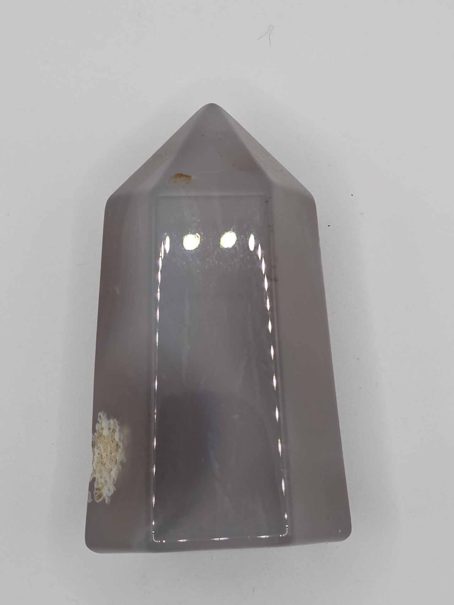 🌙 Blue Lace Chalcedony Tower – Tranquil Voice (2.3")