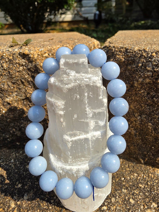 ☁️ Angelite Bracelet – Celestial Calm in 10mm