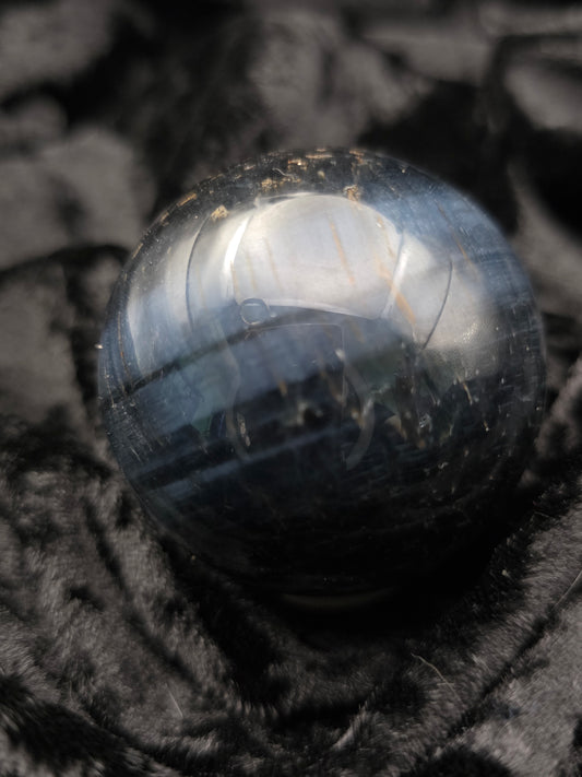 👁️💙 Blue Tiger’s Eye Sphere – Double the Glow (2.04 in)