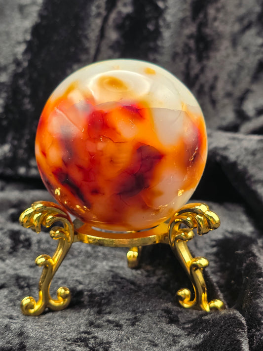 🔶🔥 Carnelian Sphere – Spark of Vitality (2.39 in)