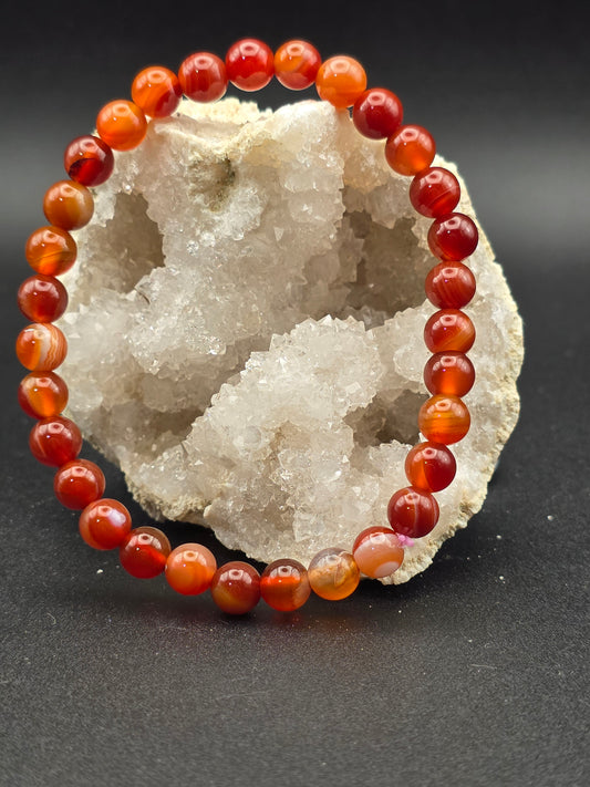 🔥 Carnelian Bracelet – Vital Spark (6mm)