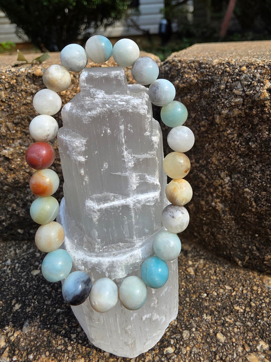 🏝️ Caribbean Calcite Bracelet – Coastal Calm in 8mm
