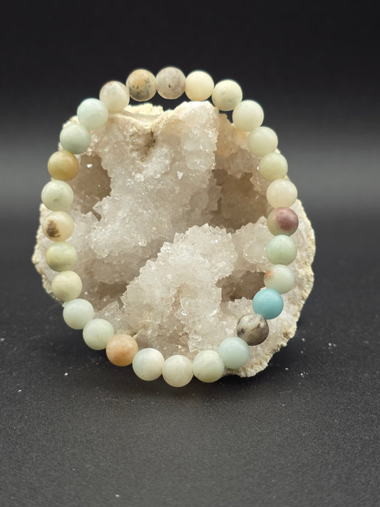 🌊 Caribbean Calcite Bracelet – Tranquil Shores (6mm)