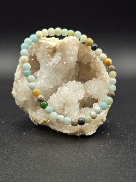 🌊 Caribbean Calcite Bracelet – Tranquil Shores (4mm)