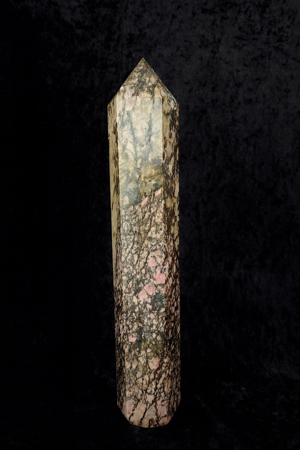 💗 Rhodonite Tower – Heart Warrior (8 in)
