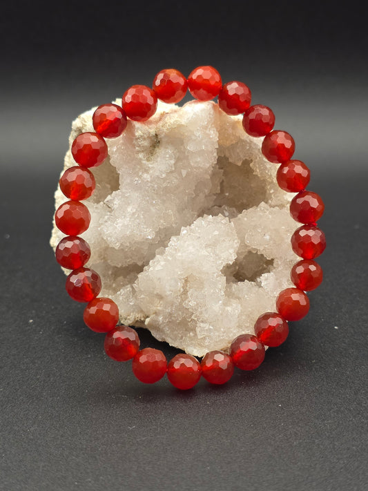 🔴 Dyed Red Agate Bracelet – Bold Flame (8mm)