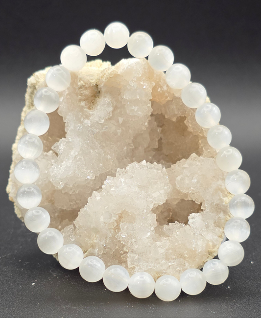 🤍 Selenite Bracelet – Divine Light (6mm)