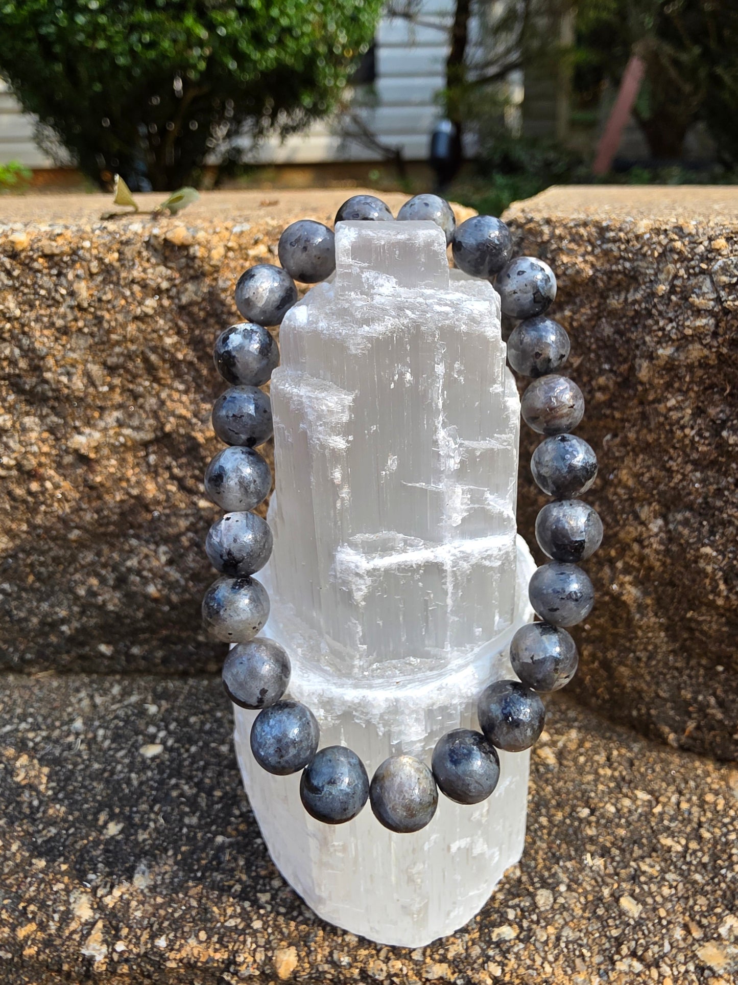 🌑 Larvikite Bracelet – Modern Mystic in 8mm