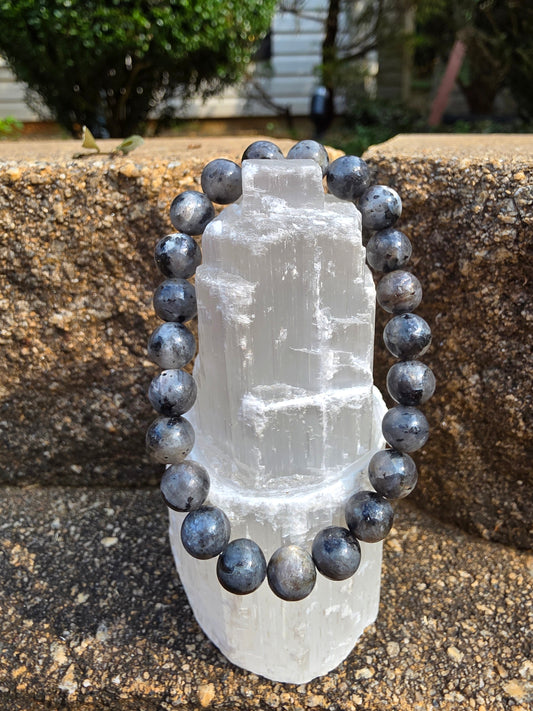 🌑 Larvikite Bracelet – Modern Mystic in 8mm