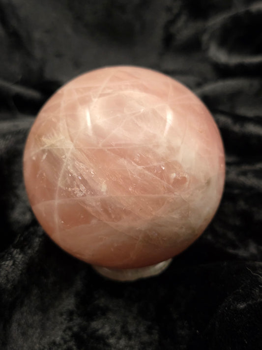 🌹 Lavender Rose Quartz Sphere – Love & Light (2.45 in, 340 g)