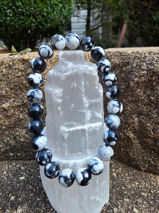 🐋 Orca Agate Bracelet – Soul Depth in 8mm
