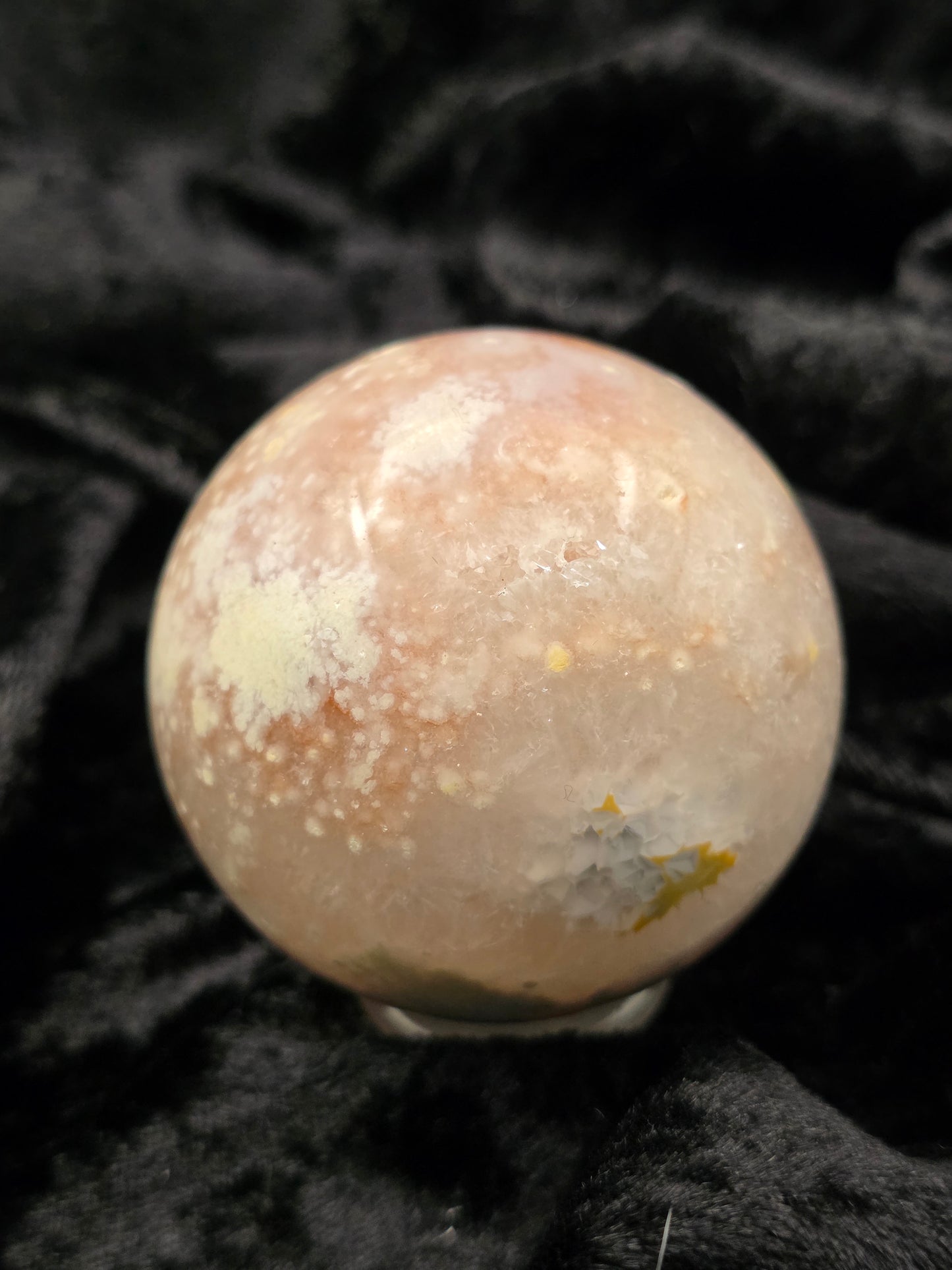 🌸💗 Pink Amethyst x Flower Agate Sphere – Blossomed Spirit (2.40 in, 312 g)