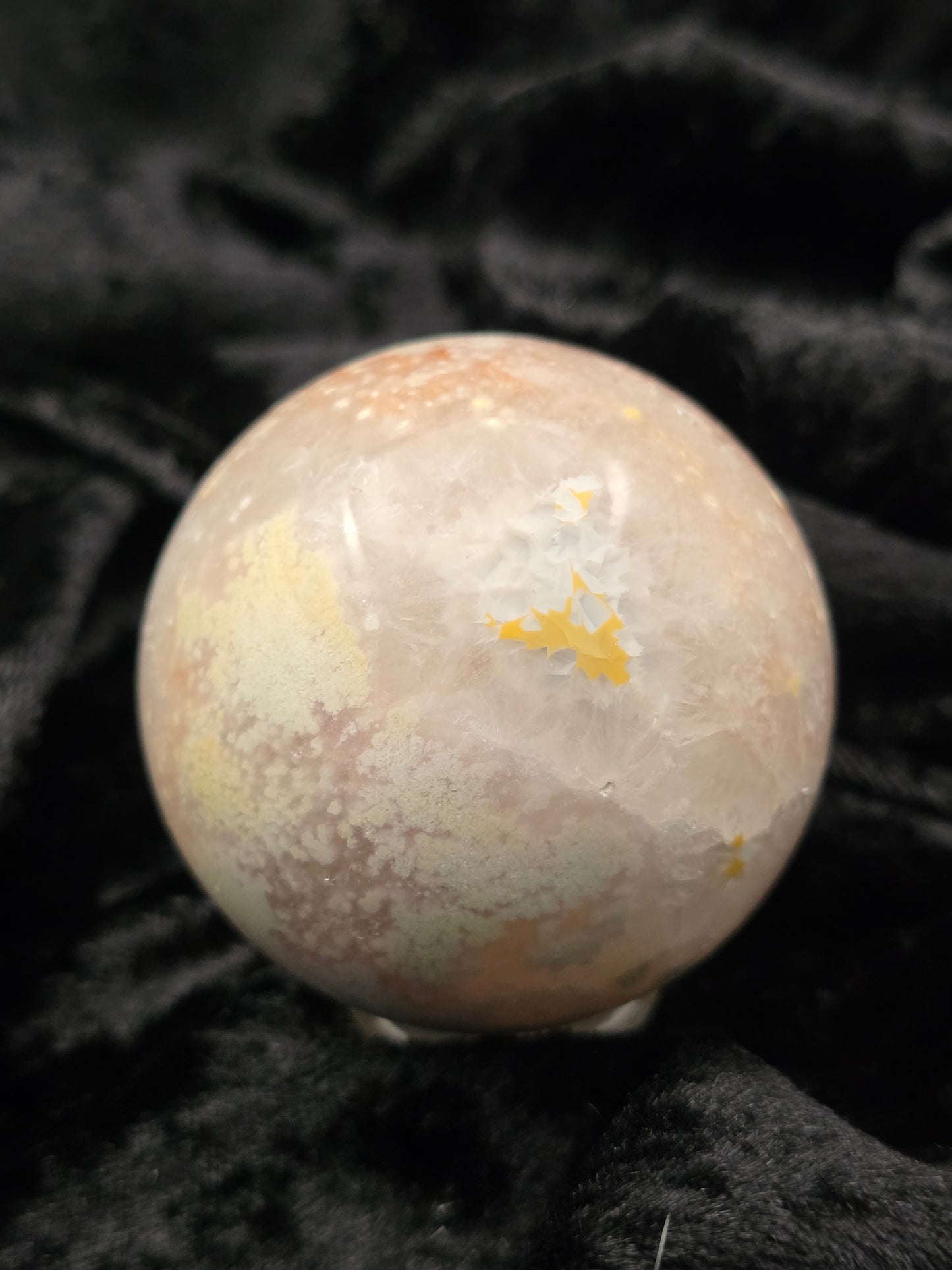 🌸💗 Pink Amethyst x Flower Agate Sphere – Blossomed Spirit (2.40 in, 312 g)