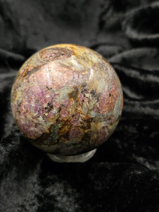 💗💚 Pink & Green Tourmaline Sphere – Balanced Heart (2.05 in, 369 g)
