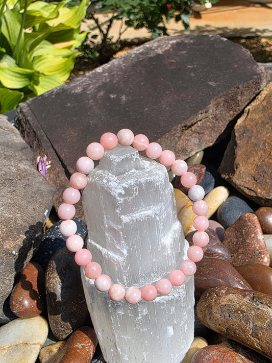 🌷 Pink Opal Bracelet – Sacred Softness in 6mm