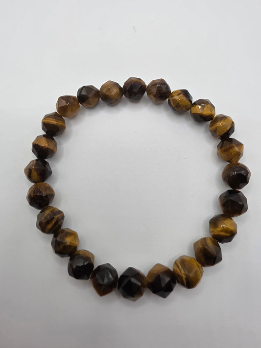 🐯 Faceted Tiger's Eye (8mm) – Strength & Focus (8mm)