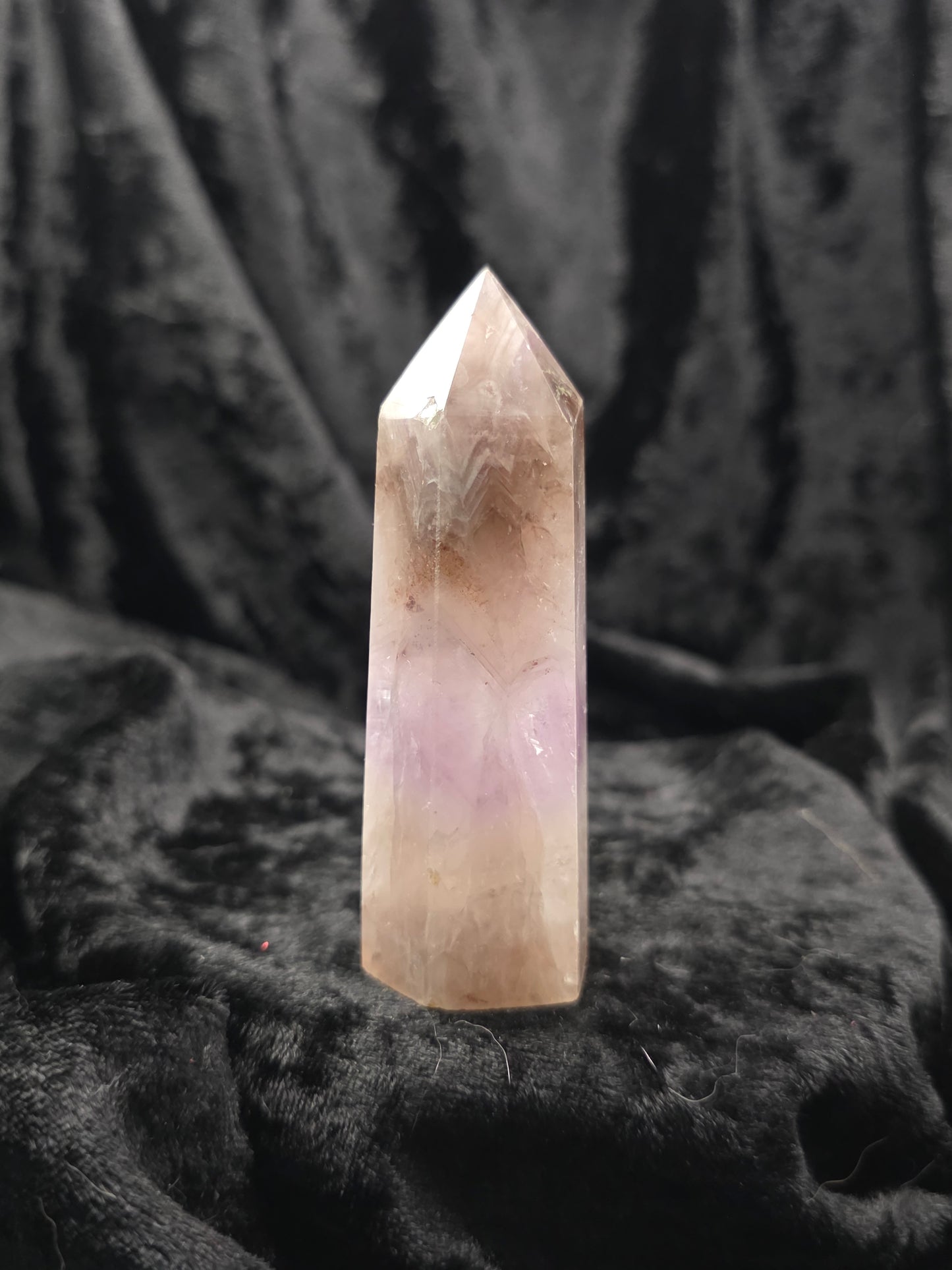 Amethyst & Crazy Lace Agate tower crystal point