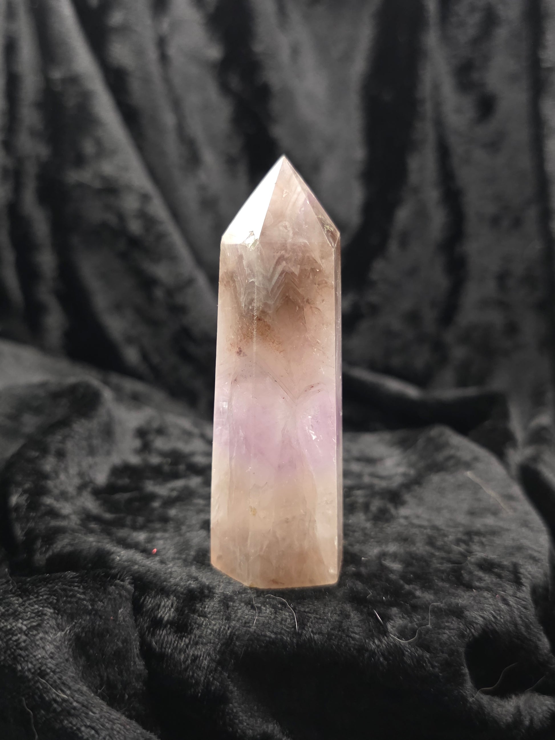 Amethyst & Crazy Lace Agate tower crystal point