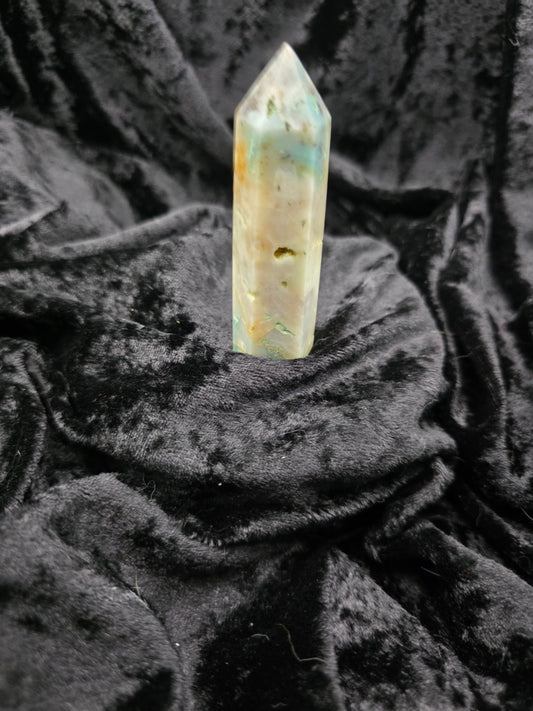 🌊 Caribbean Calcite Tower – Tranquil Tide (3.25 in.)