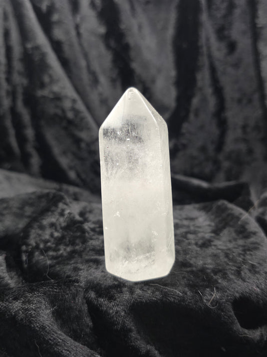 🤍 Clear Quartz Tower – Smooth-Tip Glow (3.25] in)