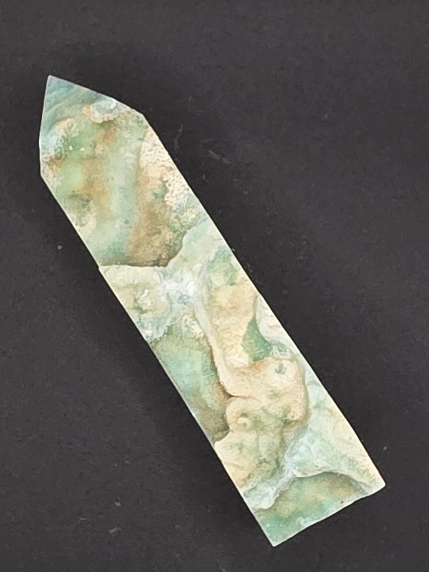 💧 Hemimorphite Tower with Raw Edge — Emotional Renewal (4")