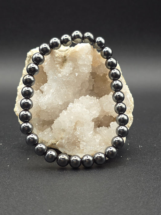 ⚙️ Hematite Bracelet – Magnetic Focus (6mm)