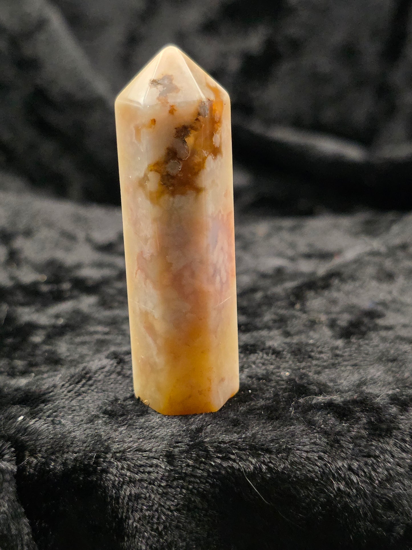 🌸 Flower Agate Tower – Blooming Spirit (2 in)