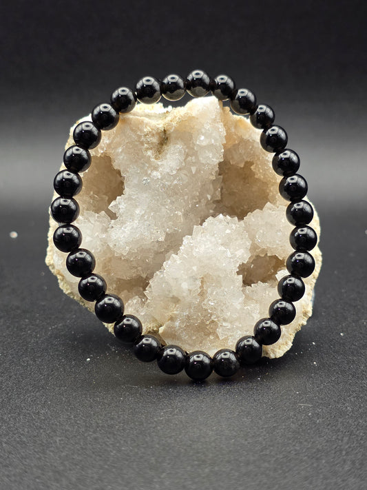 ⚫ Obsidian Bracelet – Shield of Truth (6mm)